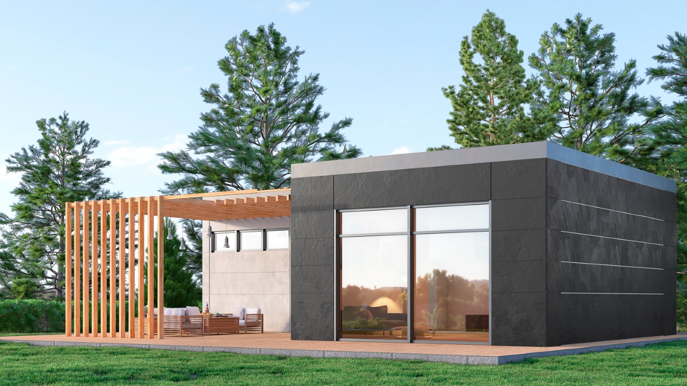 Maison modulaire avec terrasse